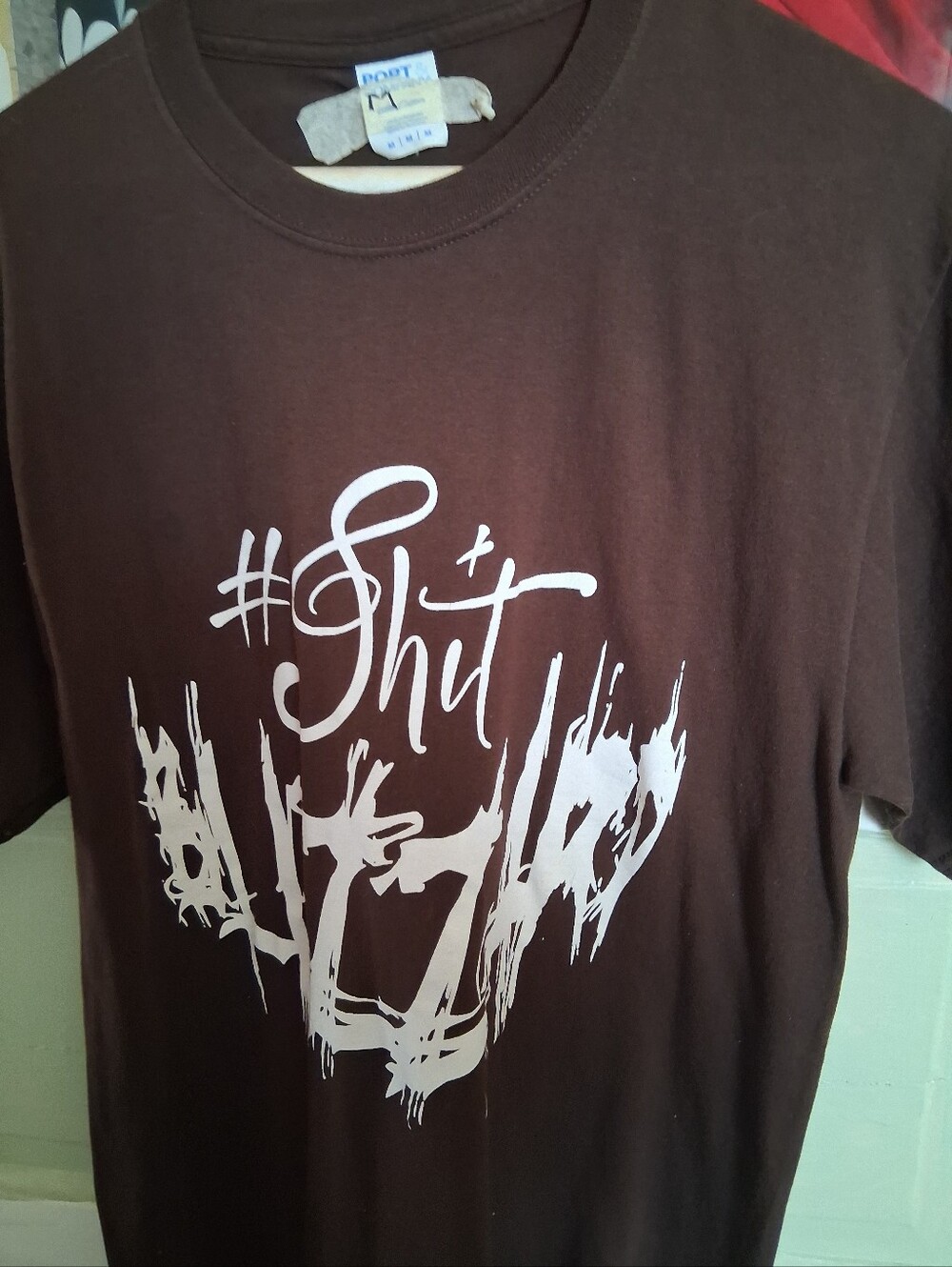 #Shit Graphic Brown Men’s T-Shirt - Size M